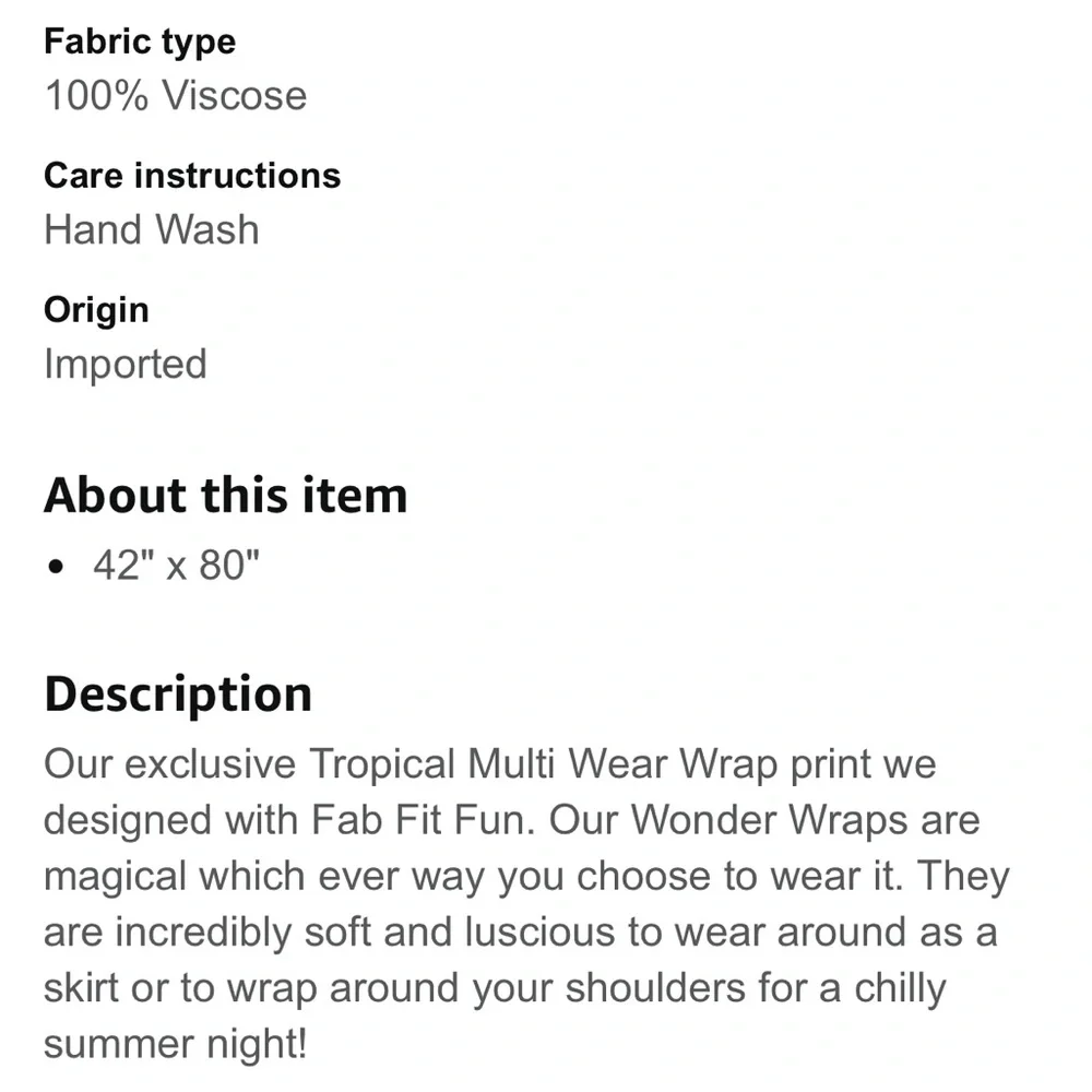 Virginia Wolf NWT Wrap, style many different ways, 42”x80”